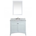 Eviva New York 36" White Bathroom Vanity, with White Marble Carrera Counter-top, &amp; Sink