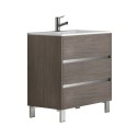 Eviva Escorpio® 32" Medium Oak Modern Bathroom Vanity Wall Mount with White Integrated Porcelain Sink