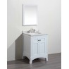 Eviva New York 24" White Bathroom Vanity, with White Marble Carrera Counter-top, & Sink