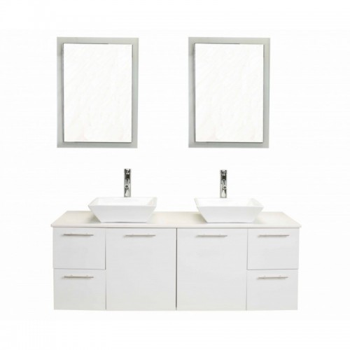 Eviva Luxury 60 inch White bathroom vanity with top