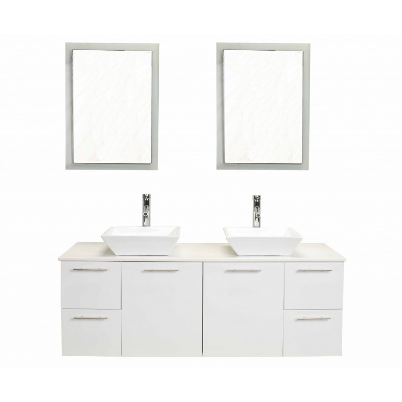 Eviva Luxury 60 inch White bathroom vanity with top