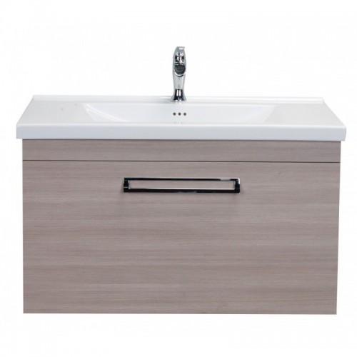 Eviva Orleans 38" Light-Oak Modern Bathroom Vanity with White Integrated Porcelain Sink