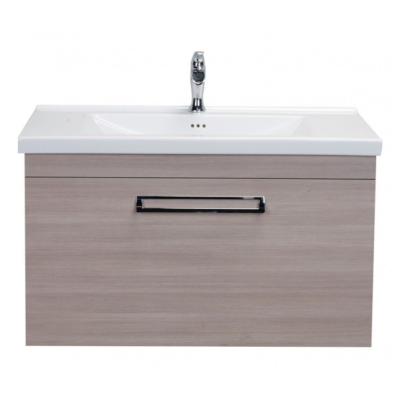 Eviva Orleans 38" Light-Oak Modern Bathroom Vanity with White Integrated Porcelain Sink