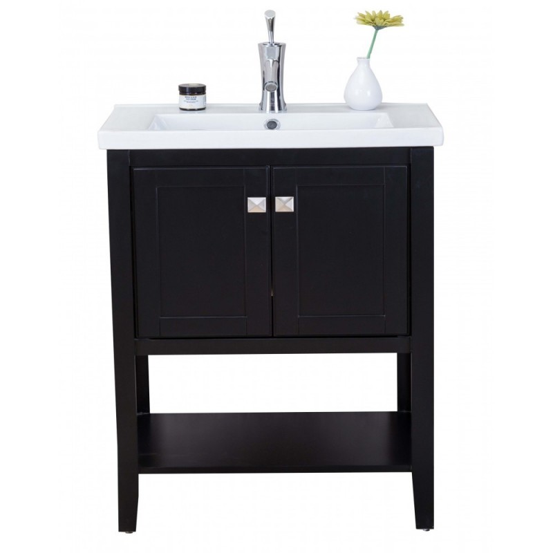 Eviva Tiblisi 24" Espresso Modern/Transitional Bathroom Vanity with White Porcelain Sink