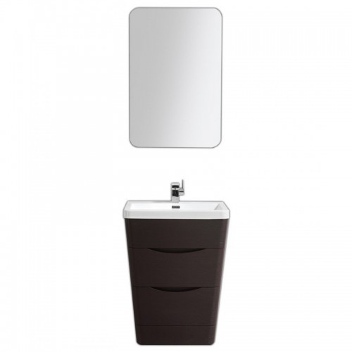 Eviva Victoria 25" Chest Nut Modern Bathroom Vanity with White Integrated Acrylic Sink