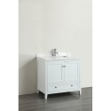 Eviva Lime? 36" Bathroom Vanity White with White Marble Carrera Top