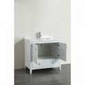 Eviva Lime? 36" Bathroom Vanity White with White Marble Carrera Top