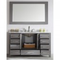 Eviva Aberdeen 60" Transitional Grey Single Bathroom Vanity with White Carrera Countertop