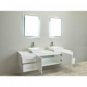 Totti Wave 72 inch White Modern Double Sink Bathroom Vanity With Counter-Top And Double Sinks