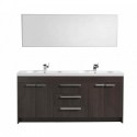 Eviva Lugano 72" Grey Oak Modern Bathroom Vanity with White Integrated Acrylic Double Sink
