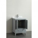 Eviva Lime? 24" Bathroom Vanity Chilled Grey with White Marble Carrera Top