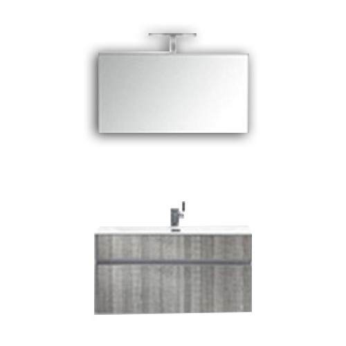 Eviva Ashy 36" Wall Mount Modern Bathroom Vanity Set Ash Gray (Grey) with White Integrated Sink