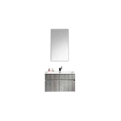 Eviva Ashy 24" Wall Mount Modern Bathroom Vanity Set Ash Gray (Grey) with White Integrated Sink