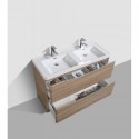 Eviva Smile? 48" White-Oak Modern Bathroom Vanity Set with Integrated White Acrylic Double Sink