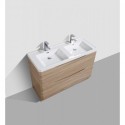 Eviva Smile? 48" White-Oak Modern Bathroom Vanity Set with Integrated White Acrylic Double Sink