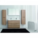 Eviva Smile? 48" White-Oak Modern Bathroom Vanity Set with Integrated White Acrylic Double Sink