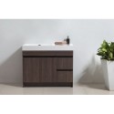Eviva Beach? 39" Grey Oak Modern Bathroom Vanity Set with Integrated White Acrylic Sink