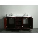 Eviva Odessa Zinx+? Dark Teak 60" Bathroom Vanity with White Carrera Marble Counter-top and Porcelain Sink