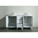 Eviva Odessa Zinx+? 60" White Bathroom Vanity with White Carrera Marble Counter-top and Porcelain Sink