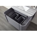 Eviva Plus Stella 40" Satin Luxurious Grey Wall Mount Modern Bathroom Vanity With Moon Light Marble Top & Porcelain Sink