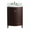 Eviva Odessa Zinx+? Dark Teak 24" Bathroom Vanity with White Carrera Marble Counter-top and Porcelain Sink