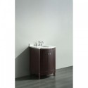 Eviva Odessa Zinx+? Dark Teak 24" Bathroom Vanity with White Carrera Marble Counter-top and Porcelain Sink