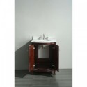Eviva Odessa Zinx+? Dark Teak 24" Bathroom Vanity with White Carrera Marble Counter-top and Porcelain Sink