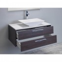 Eviva Zenvi? 39" Grey Oak Modern Bathroom Vanity Set with Overmount White Acrylic Sink