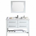 Eviva Natalie F.? 42" White Bathroom Vanity with White Carrera Marble Counter-top & White Porcelain Sink