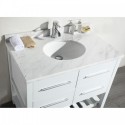 Eviva Natalie F.? 42" White Bathroom Vanity with White Carrera Marble Counter-top & White Porcelain Sink