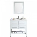 Eviva Natalie F.? 36" White Bathroom Vanity with White Carrera Marble Counter-top & White Porcelain Sink
