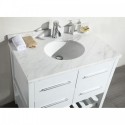 Eviva Natalie F.? 36" White Bathroom Vanity with White Carrera Marble Counter-top & White Porcelain Sink