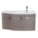 Eviva Romina? 42" Medium Grey Oak Modern Bathroom Vanity with White Porcelain White Top