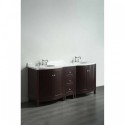 Eviva Odessa Zinx+? Dark Teak 72" Bathroom Vanity with White Carrera Marble Counter-top and Porcelain Sink