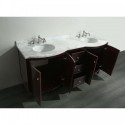 Eviva Odessa Zinx+? Dark Teak 72" Bathroom Vanity with White Carrera Marble Counter-top and Porcelain Sink