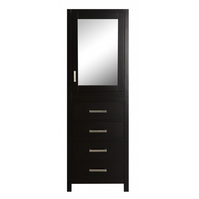Eviva New York? 24" Espresso Side/Linen Bathroom Cabinet Storage