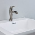 EVIVA Swan? Luxury Water-fall Single Handle (Lever) Bathroom Sink Faucet (Brushed Nickel)