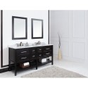 Eviva Natalie F.? 72" Espresso Bathroom Vanity with White Jazz Marble Counter-top & Double White Undermount Porcelain Sinks