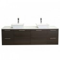 Eviva Luxury 72 inch Grey Oak bathroom vanity with top