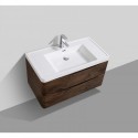Eviva Smile? 36" Rosewood Modern Bathroom Vanity Set with Integrated White Acrylic Sink