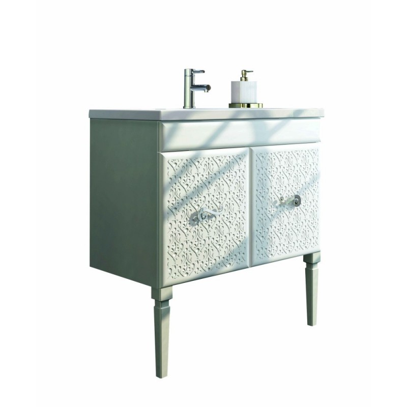 Eviva Venice 32" White Modern Luxury Bathroom Vanity with white Porcelain integrated sink.
