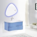 Eviva Touch 36" Blue Wall Mount Modern Bathroom Vanity with White Integrated Acrylic Sink