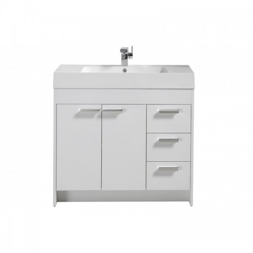 Eviva Lugano 36" White Modern Bathroom Vanity with White Integrated Acrylic Sink