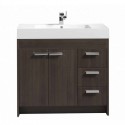Eviva Lugano 36" Grey Oak Modern Bathroom Vanity with White Integrated Acrylic Sink