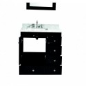 Eviva Acclaim C. 30" Transitional Espresso Bathroom Vanity with white carrera marble counter-top