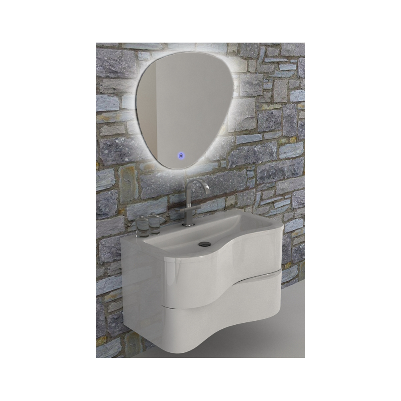 Eviva Touch 36" White Wall Mount Modern Bathroom Vanity with White Integrated Acrylic Sink