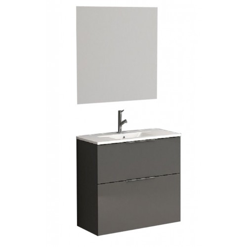 Eviva Galsaky 24" Grey Modern Bathroom Vanity Wall Mount with White Integrated Porcelain Sink