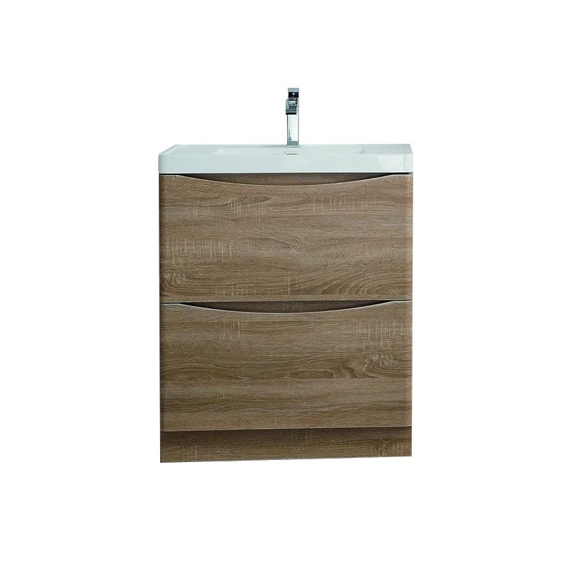 Eviva Smile 36" White Oak Floor Mount Modern Bathroom Vanity