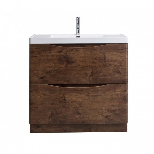 Eviva Smile 36" Rosewood Floor Mount Modern Bathroom Vanity