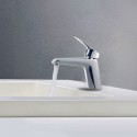 EVIVA Lotus Single Handle Bathroom Sink Faucet (Brushed Nickel)